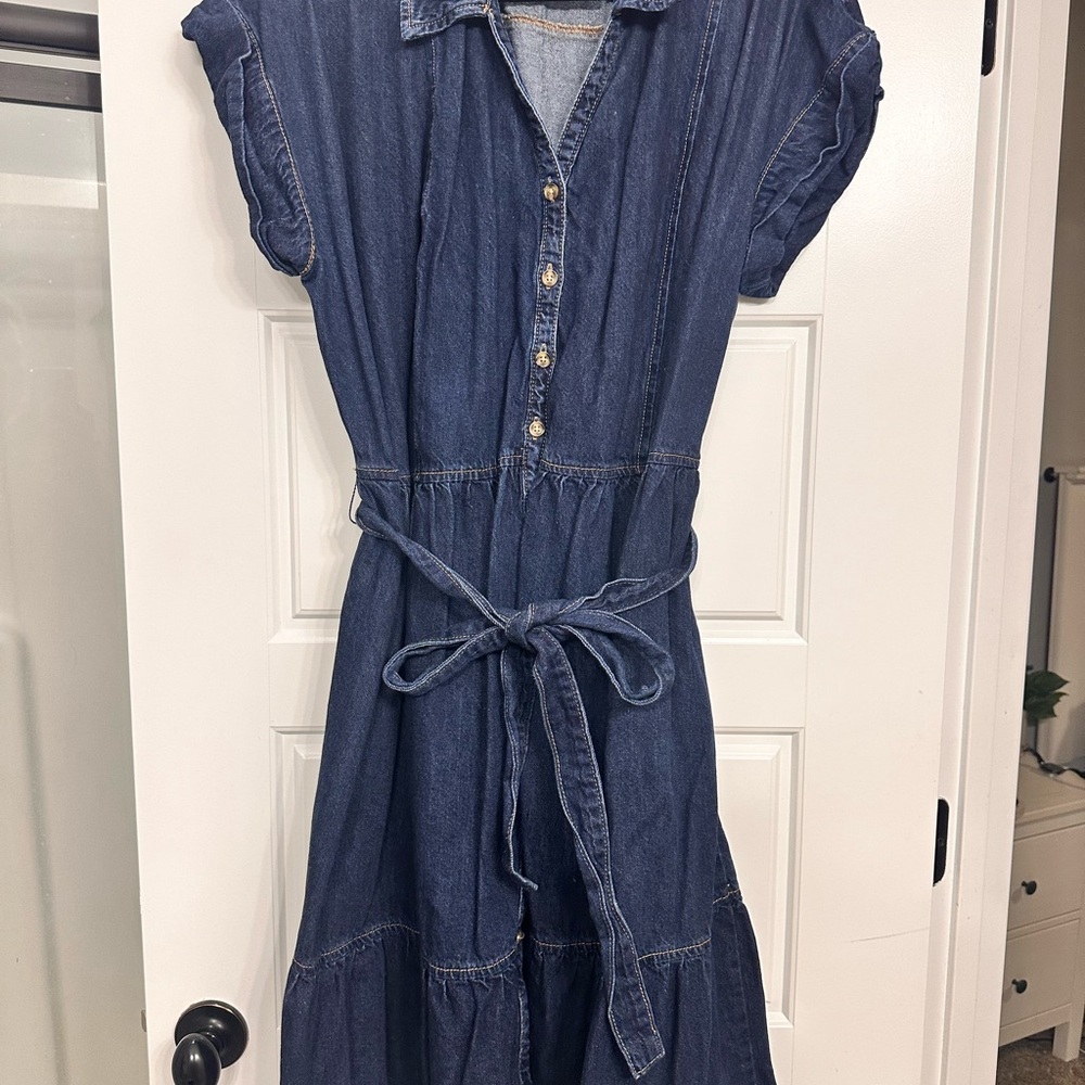 Ava & Viv Blue Denim Midi Dress